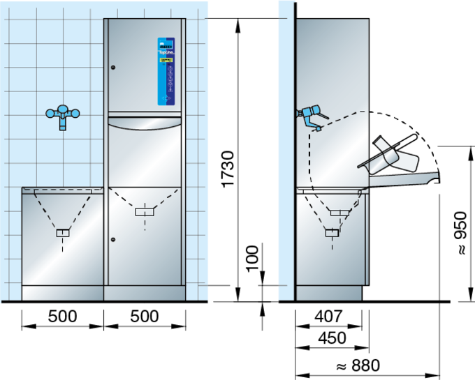 Measurements TopLine 20 spout